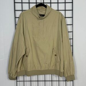 Vintage Bobby Jones 1/4‎ Zip Pullover Mens XL Beige Water Resistant Silk Golf